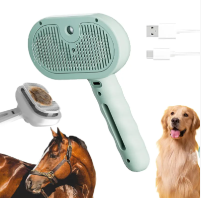 Cepillo de Vapor 3 en 1 para Perros y Gatos